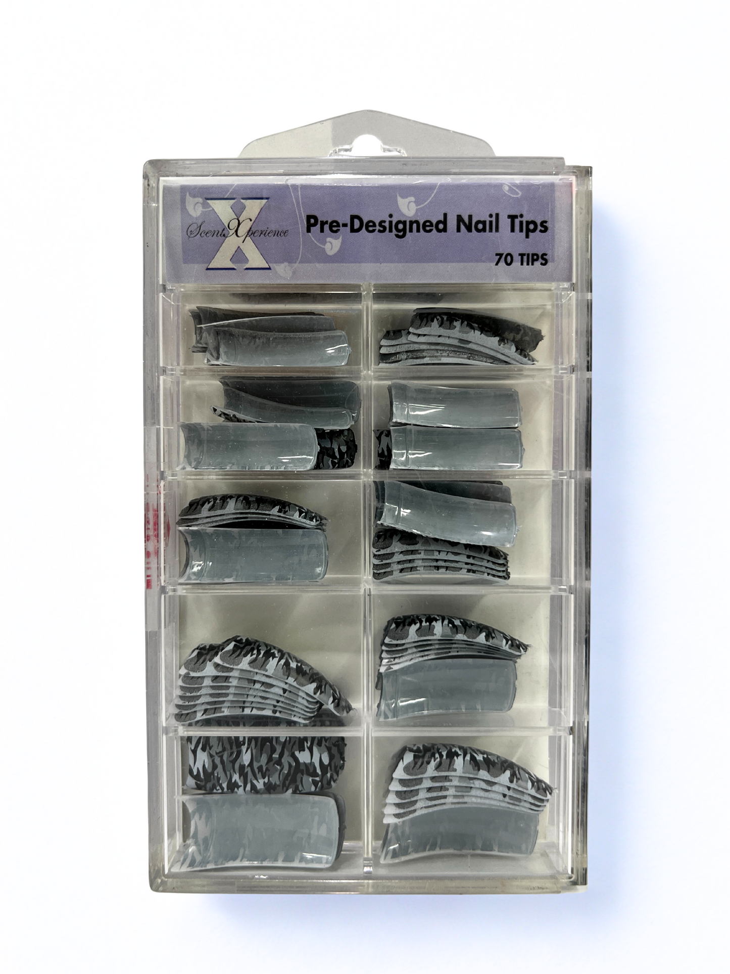 SCENT XPERIENCE Pre-Designed Nail Tips 70pc - Blue Camo