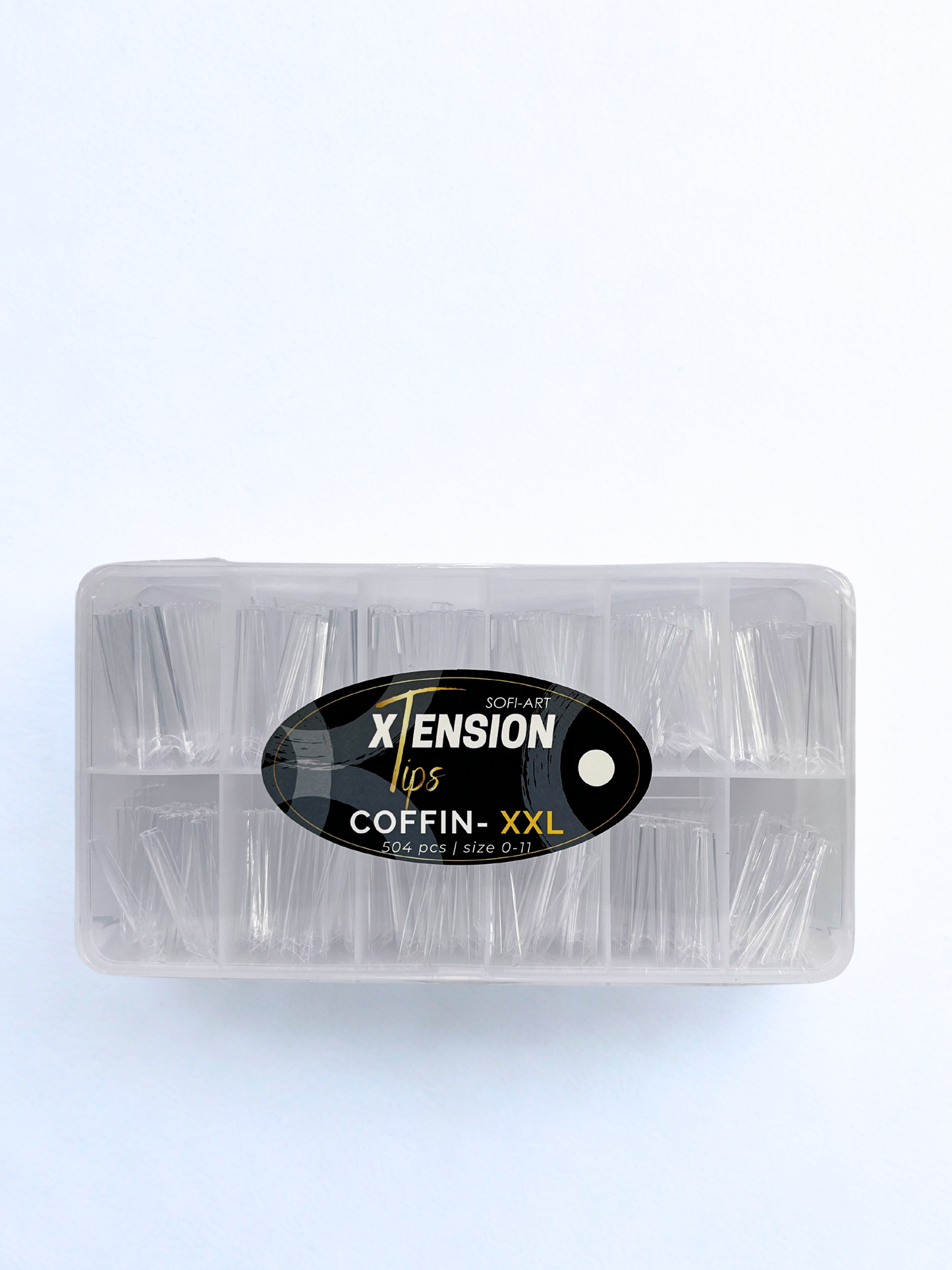 SOFI-ART Xtension Tips 504 pcs - Clear Coffin XXL