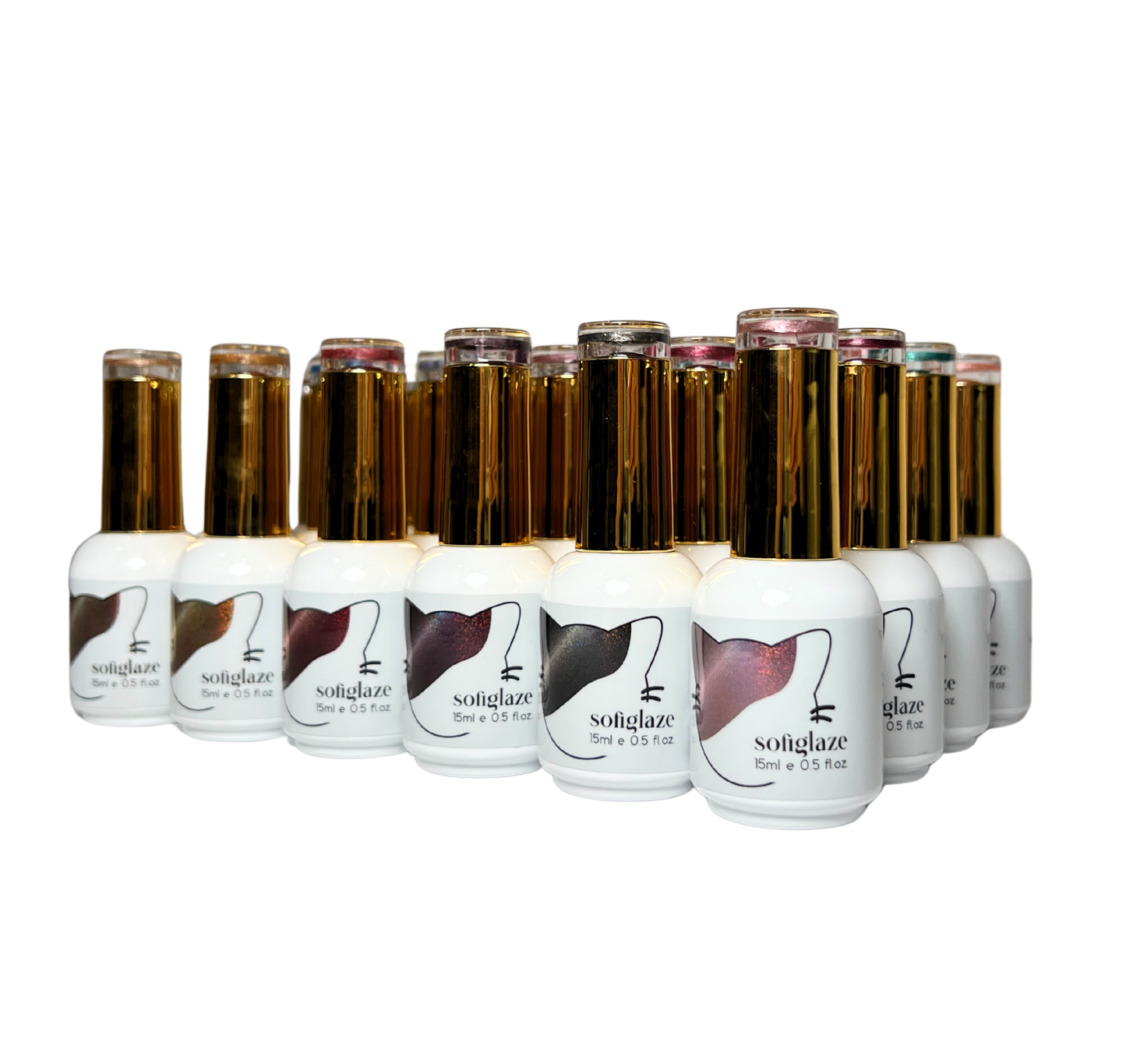 SOFIGLAZE Gel Color 0.5oz Water Drop Series Cat Eye - 24Pc Full Set