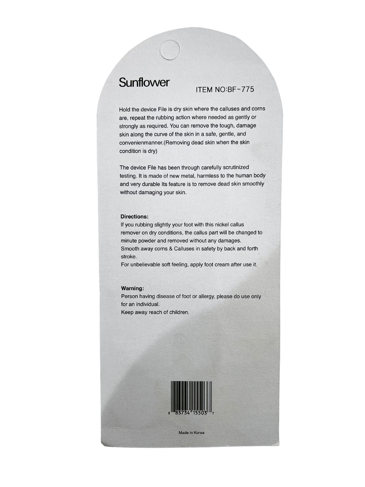 SUNFLOWER 2pc Nickel Callus Remover - Medium/Coarse