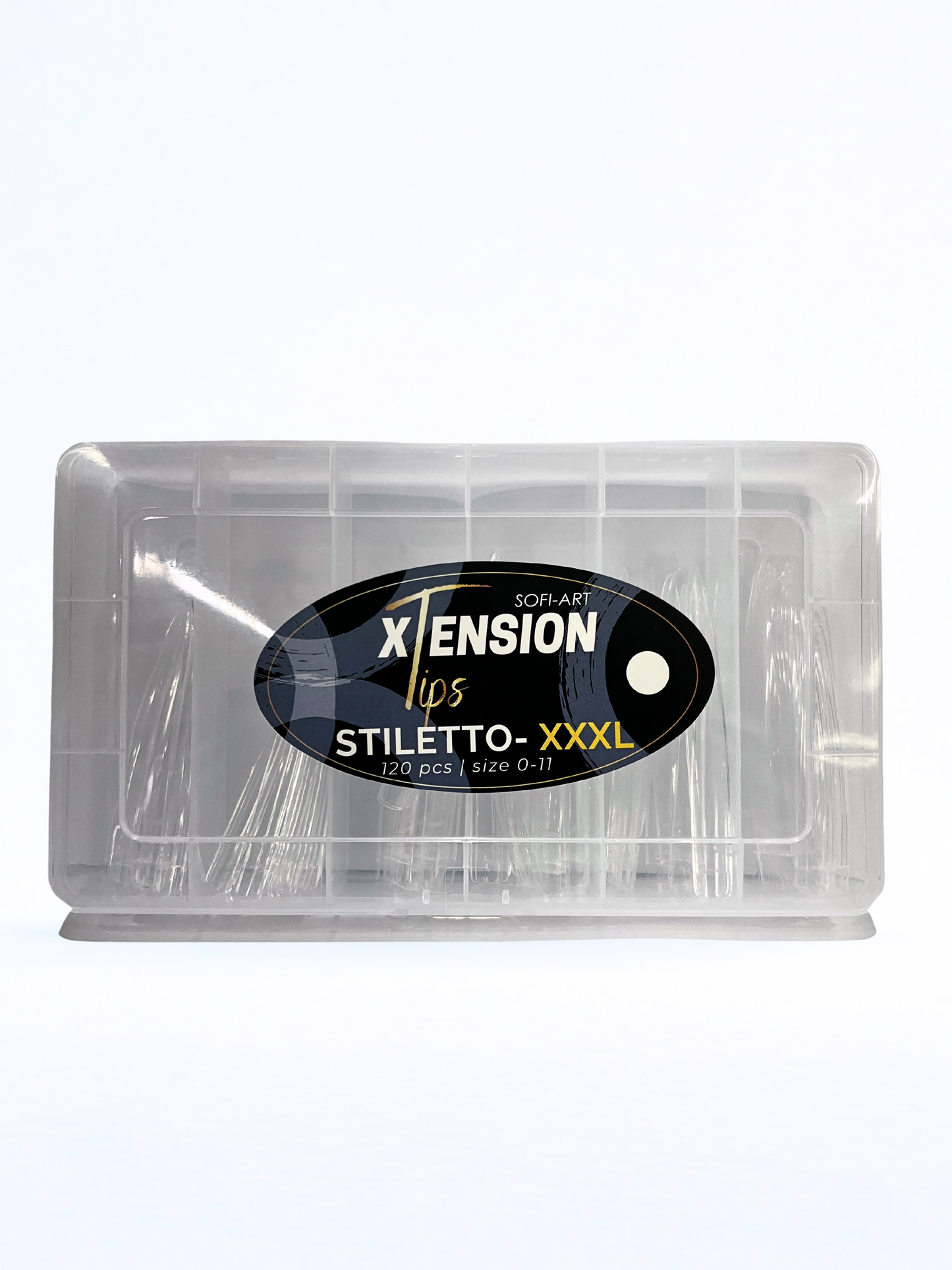SOFI-ART Xtension Tips 120 pcs - Clear Stiletto XXXL