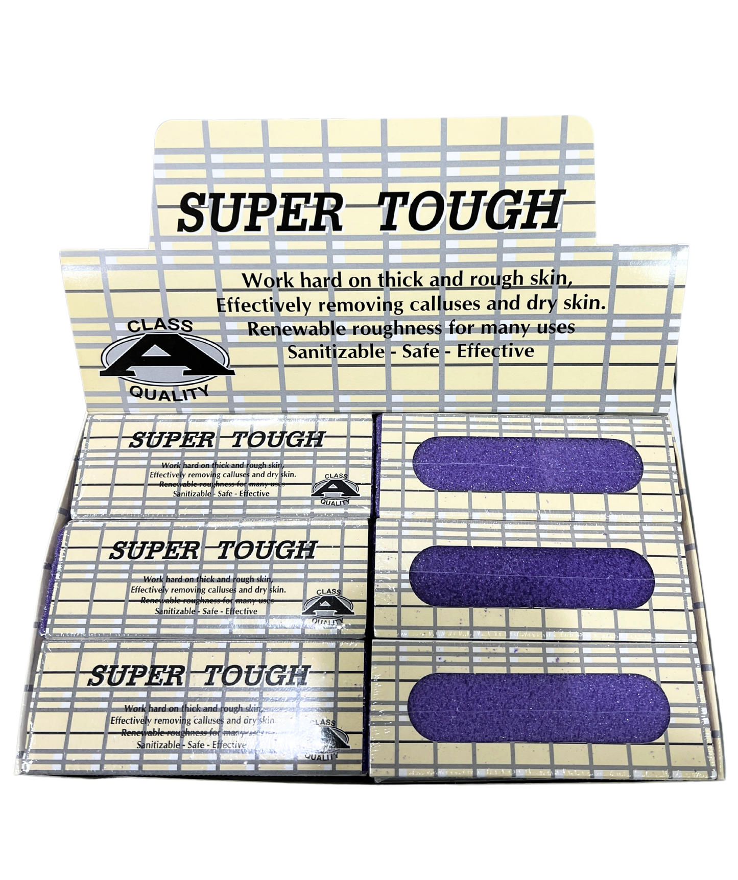 SUPER TOUGH Callus Buffing Pad 24pc/Box - Purple