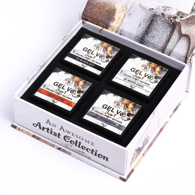 HYBA BEAUTY GEL Vẽ Prime Collection Artist Gel / 4pcs set (15g each)