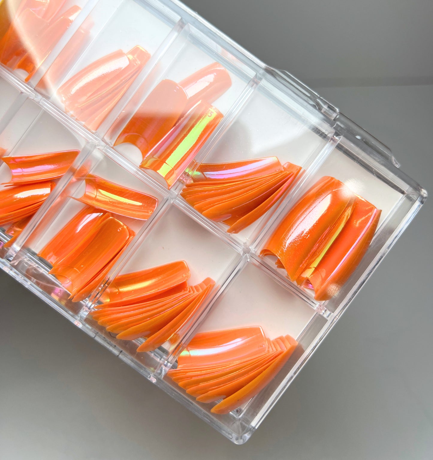 Fashion Design Nail Tips 70pc - Orange Chrome