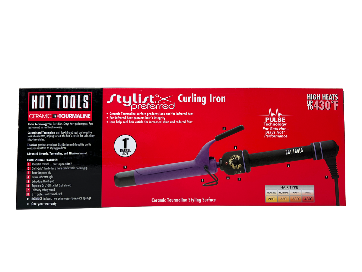 HOT TOOLS Professional Ceramic Tourmaline 1" Salon Curling Iron