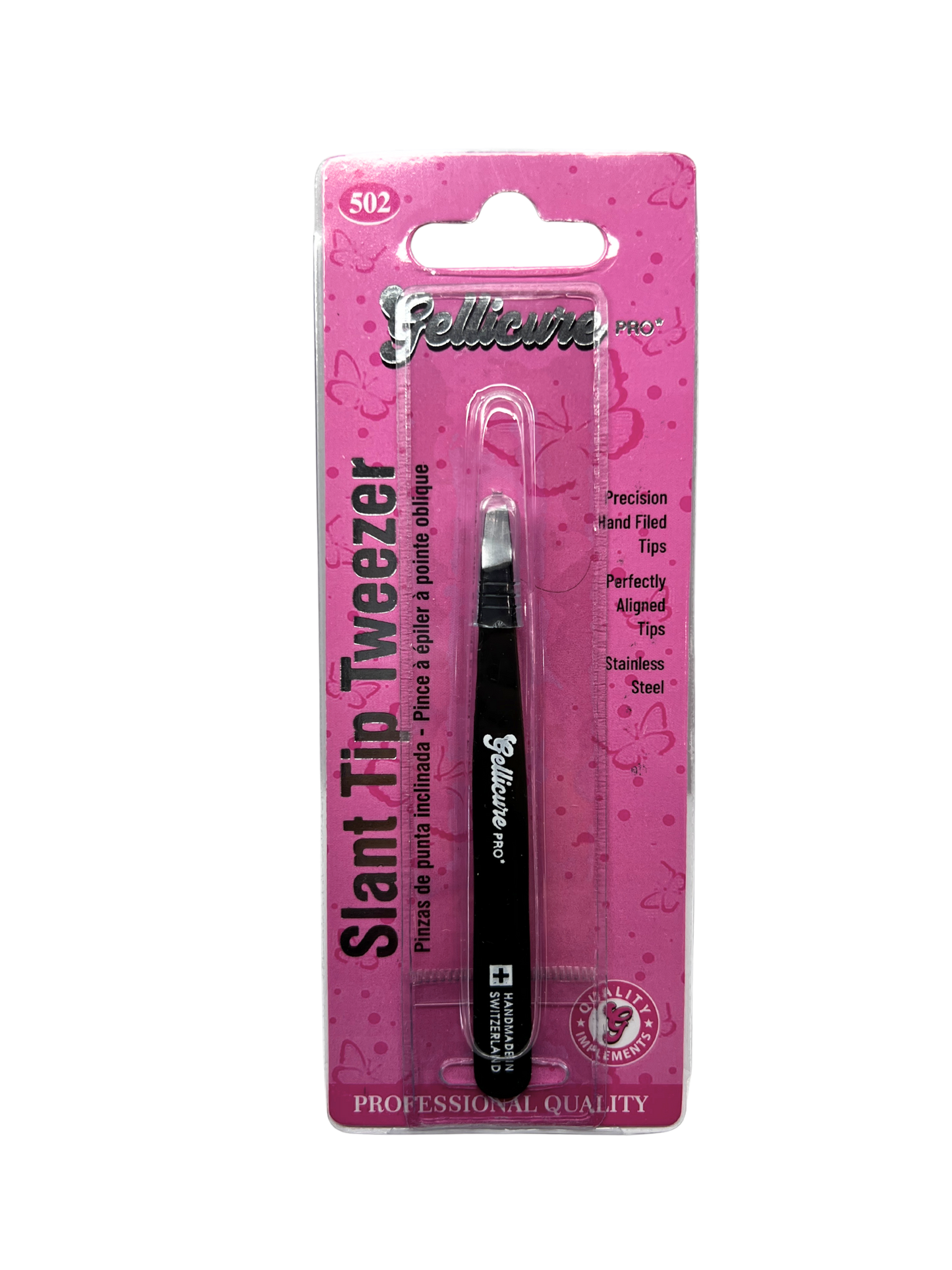 GELLICURE PRO★ Slant Tip Tweezer - Black