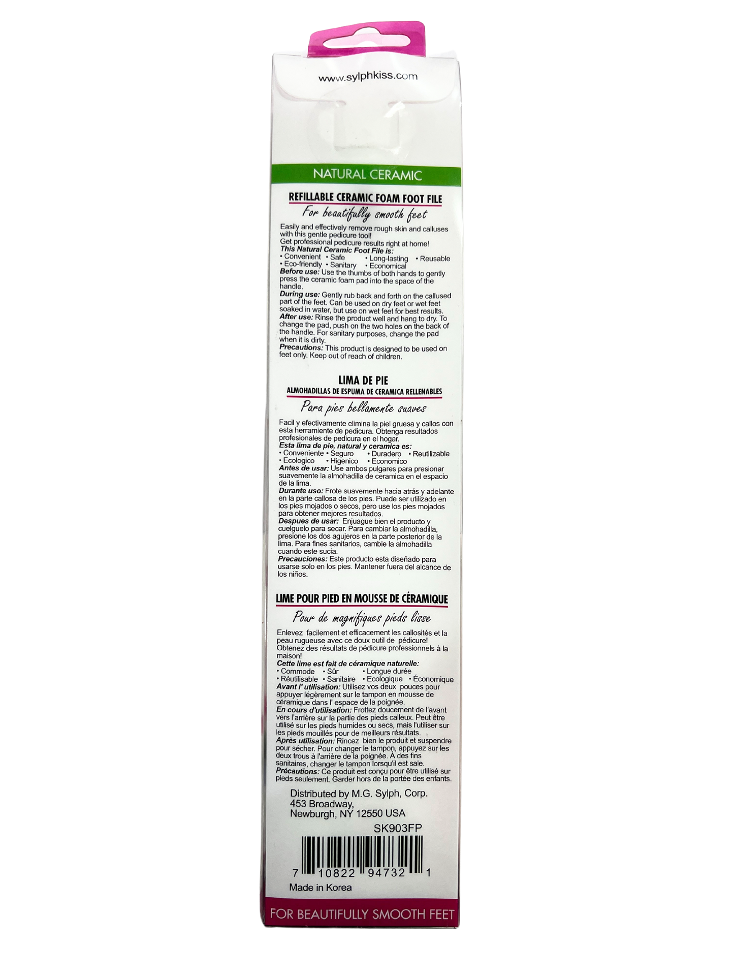 SYLPHKISS Refillable Natural Ceramic Foot File