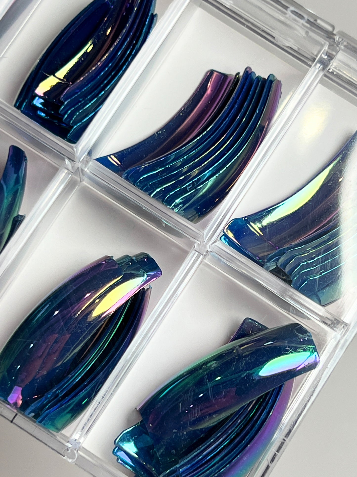 Fashion Design Nail Tips 70pc - Navy Chrome