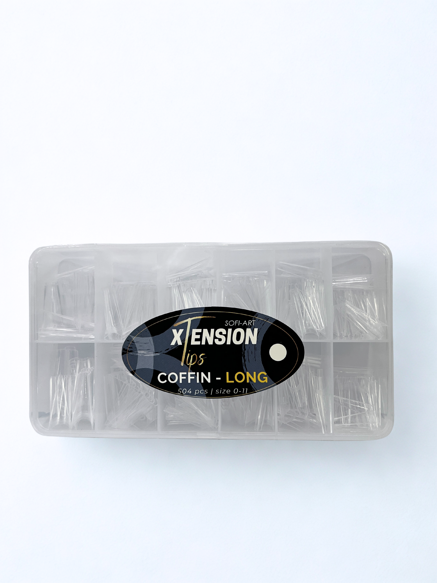 SOFI-ART Xtension Tips 504 pcs - Clear Coffin Long