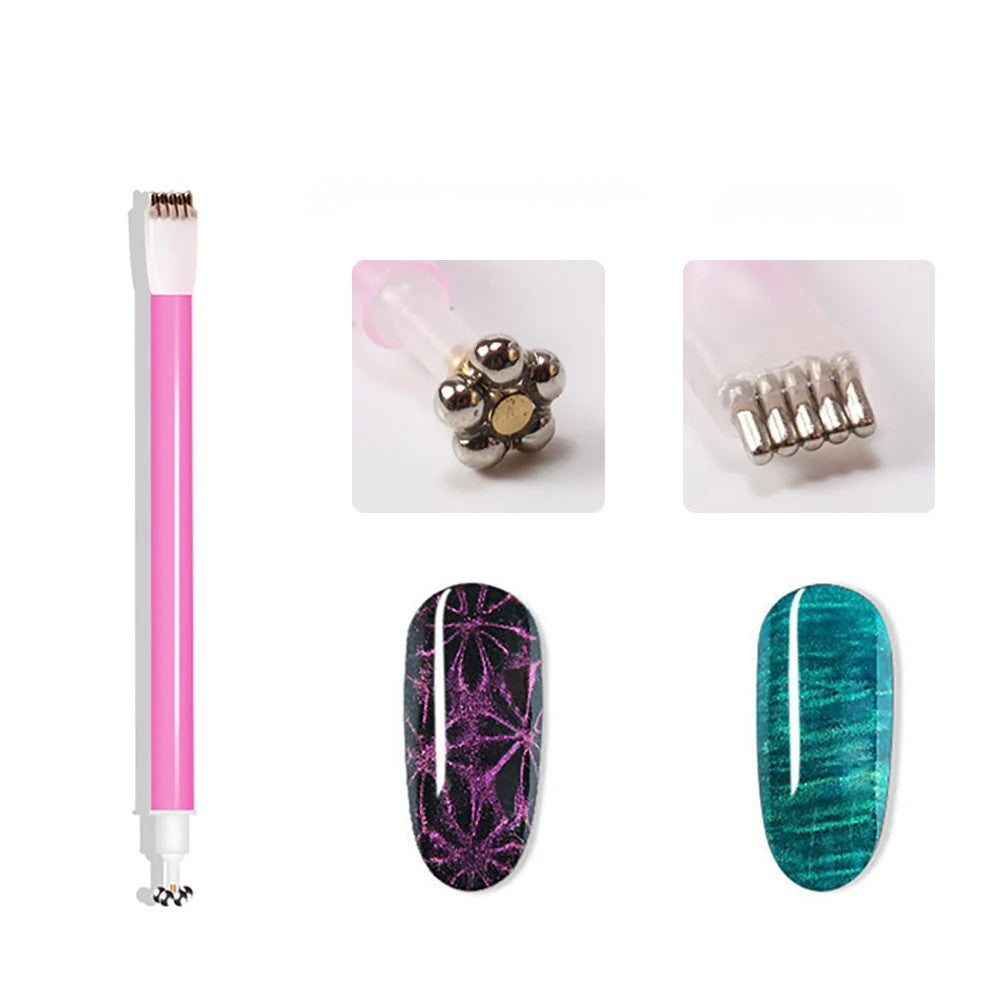 Cat Eye Magnet - Flower & Striper