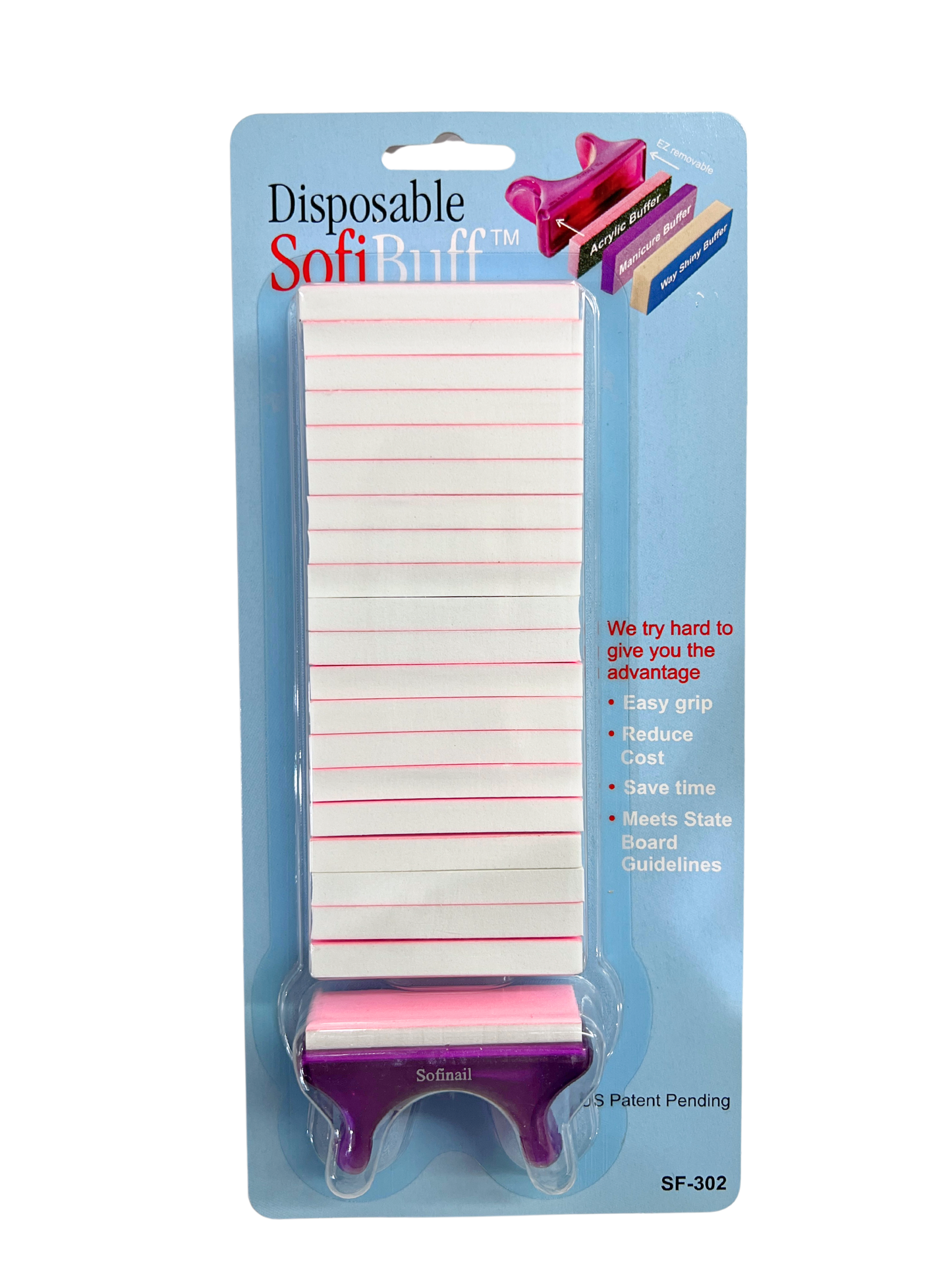 SOFINAIL™ Disposable SofiBuff™ Shiny Buffers - Pink