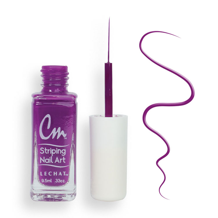 LECHAT CM Striping Nail Art Polish 0.33oz - Dark Purple #CM14