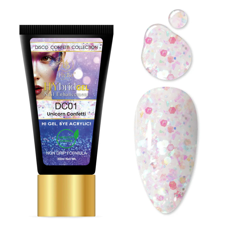 HYBA BEAUTY HyGEL™ Hybrid Gel Nail System - Disco Confetti Collection