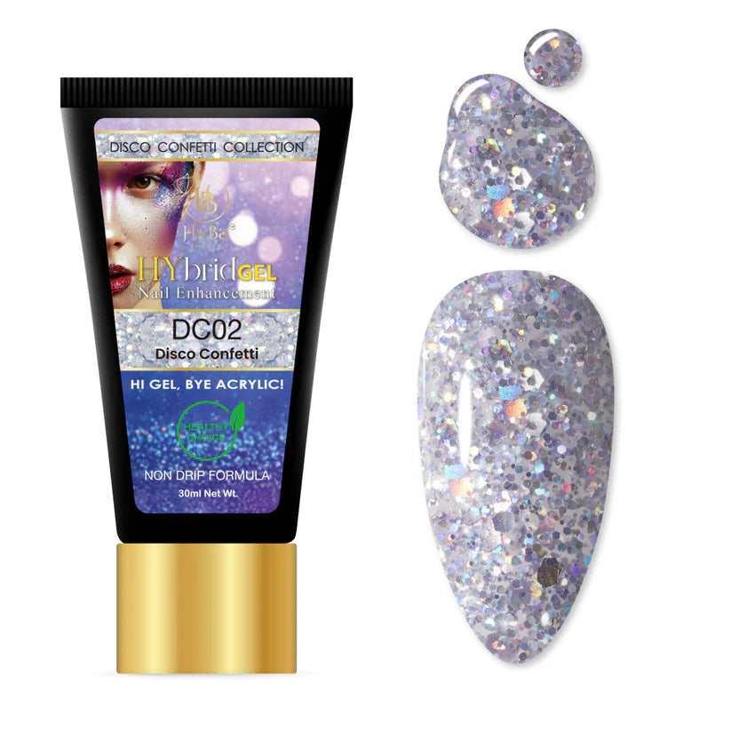 HYBA BEAUTY HyGEL™ Hybrid Gel Nail System - Disco Confetti Collection
