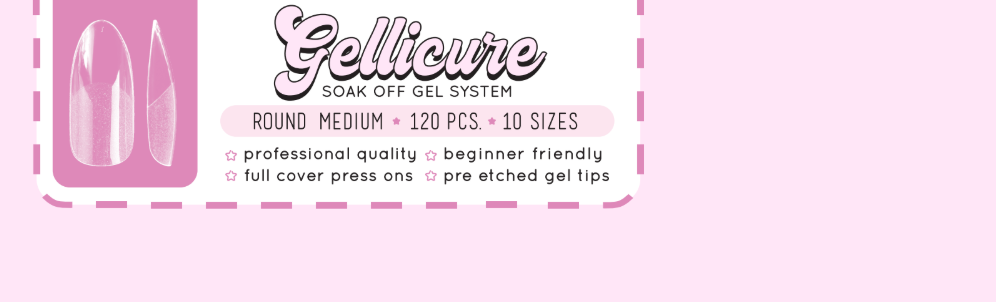 GELLICURE Pre-etched Gel Tips 120 pcs - Round Medium
