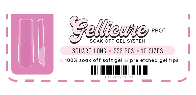 GELLICURE Pre-etched Gel Tips 552 pcs - Square Long