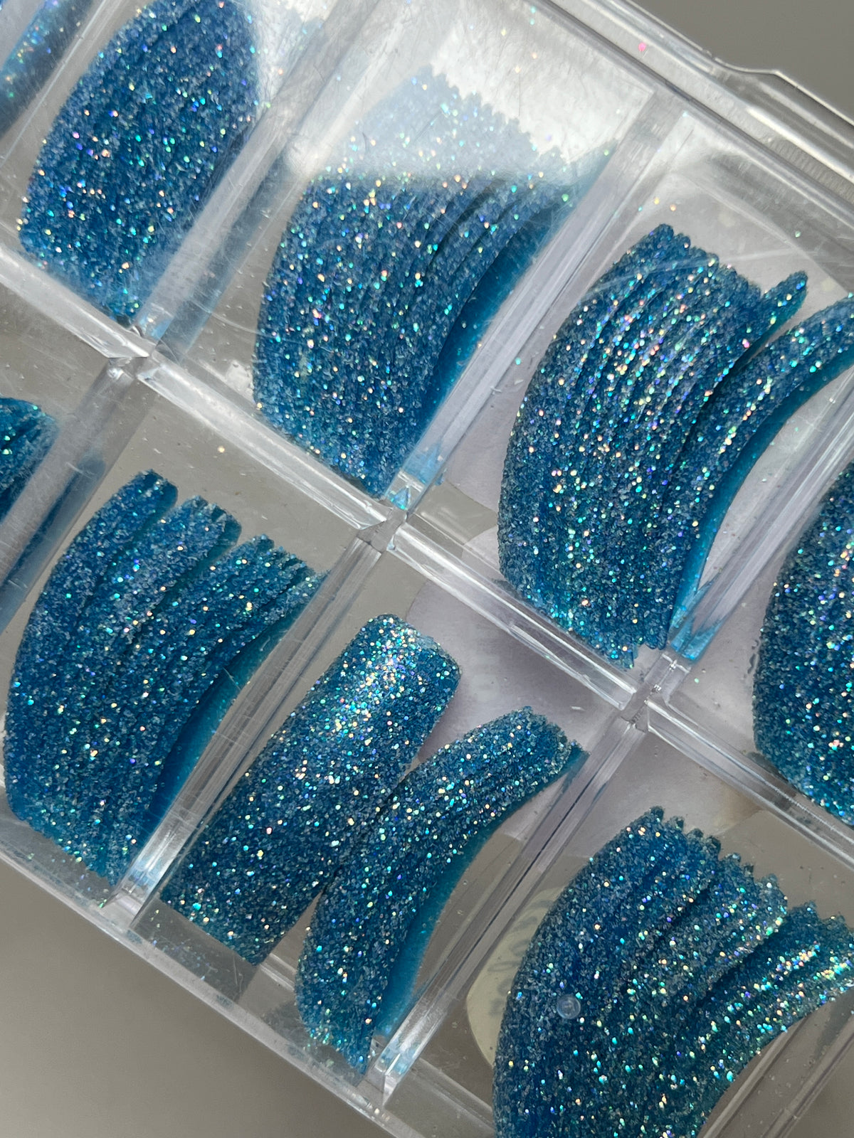 Luu Nail Designs Glitter Tips 110pc - Blue Tips/Fairy Dust Glitter