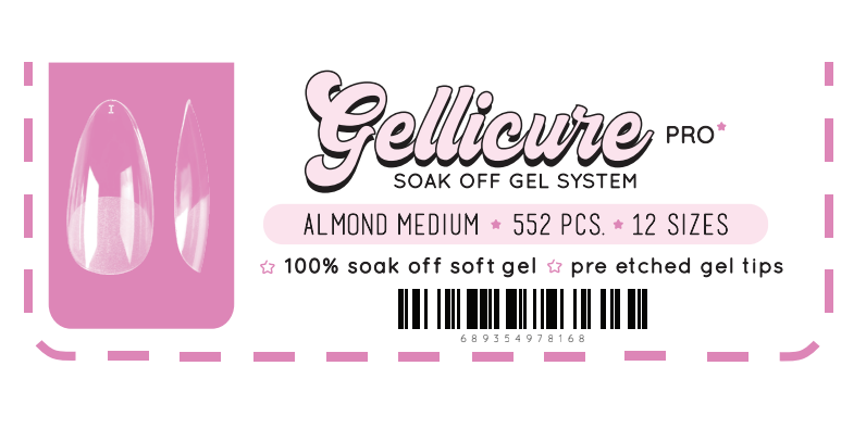 GELLICURE Pre-etched Gel Tips 552 pcs - Almond Medium
