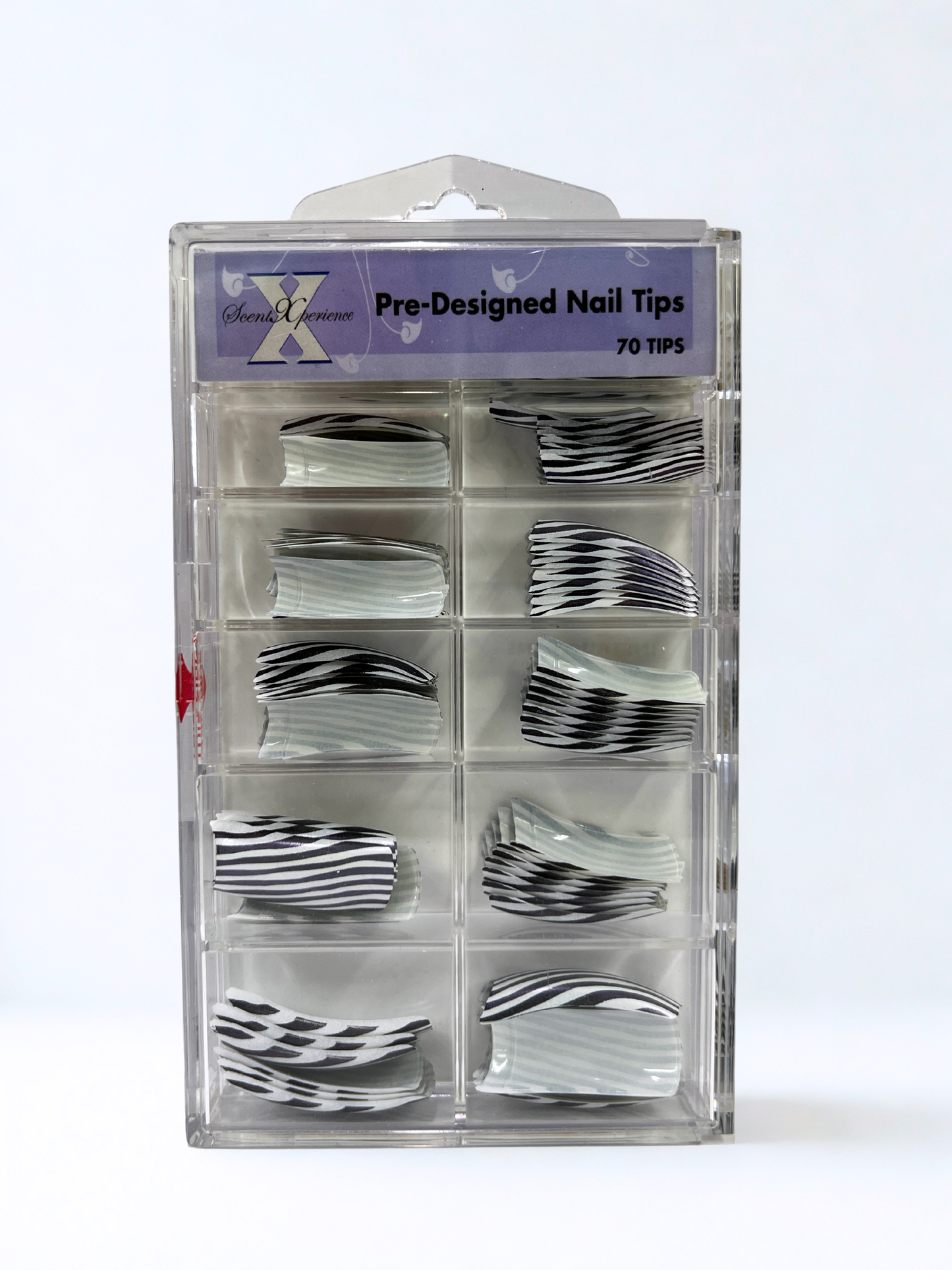 SCENT XPERIENCE Pre-Designed Nail Tips 70pc - Zebra Print #2