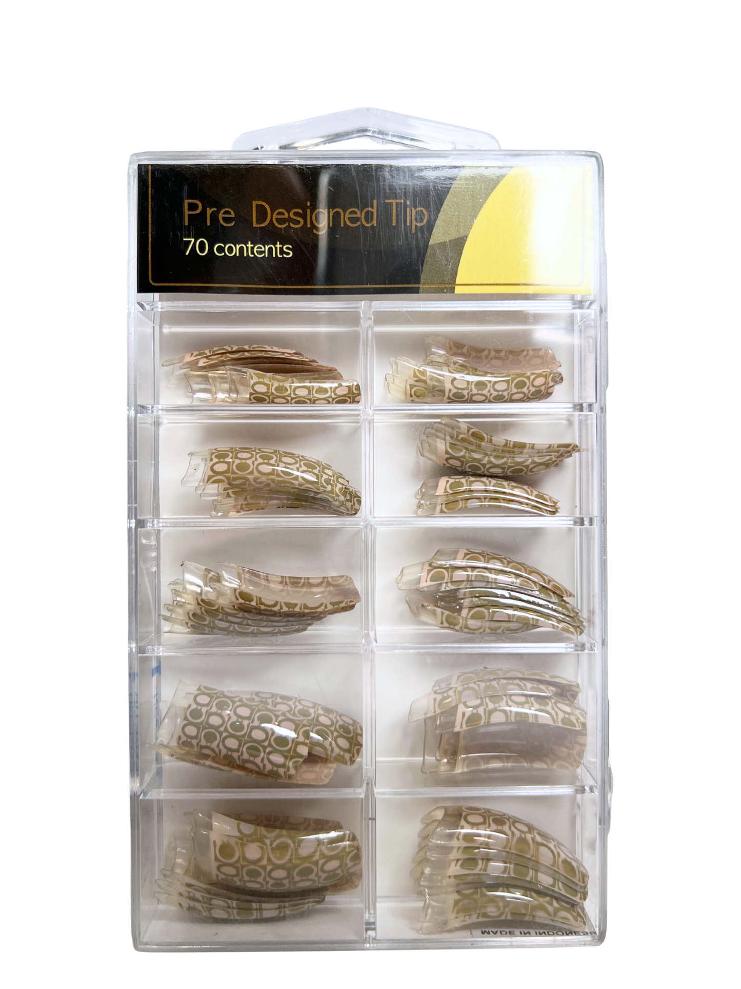 Pre-Designed Nail Tips 70pc - 70s Circular Print