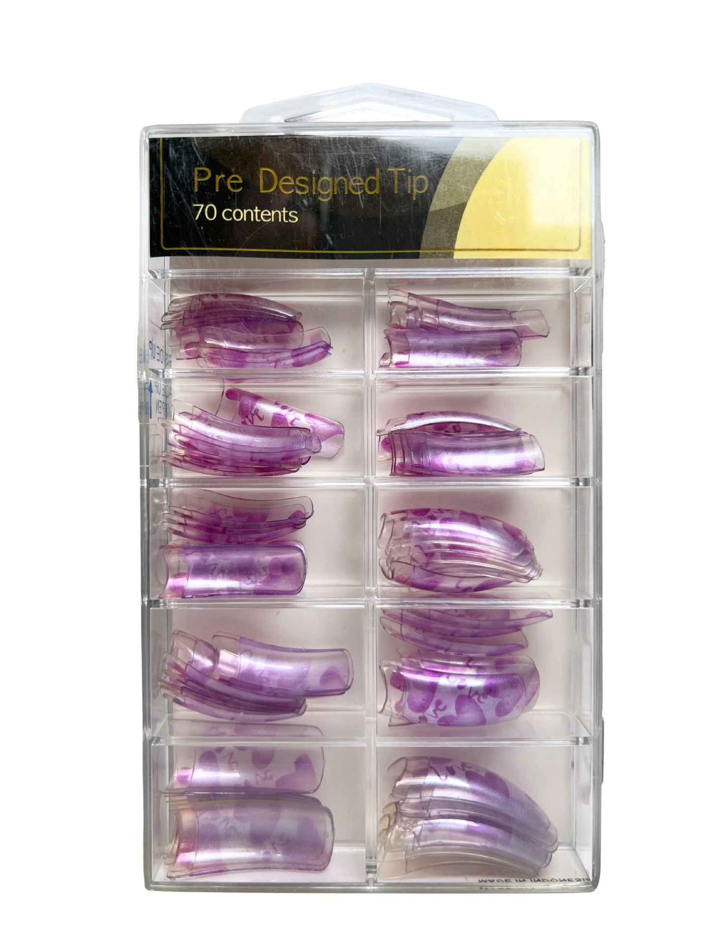 Pre-Designed Nail Tips 70pc - Airbrushed Hearts