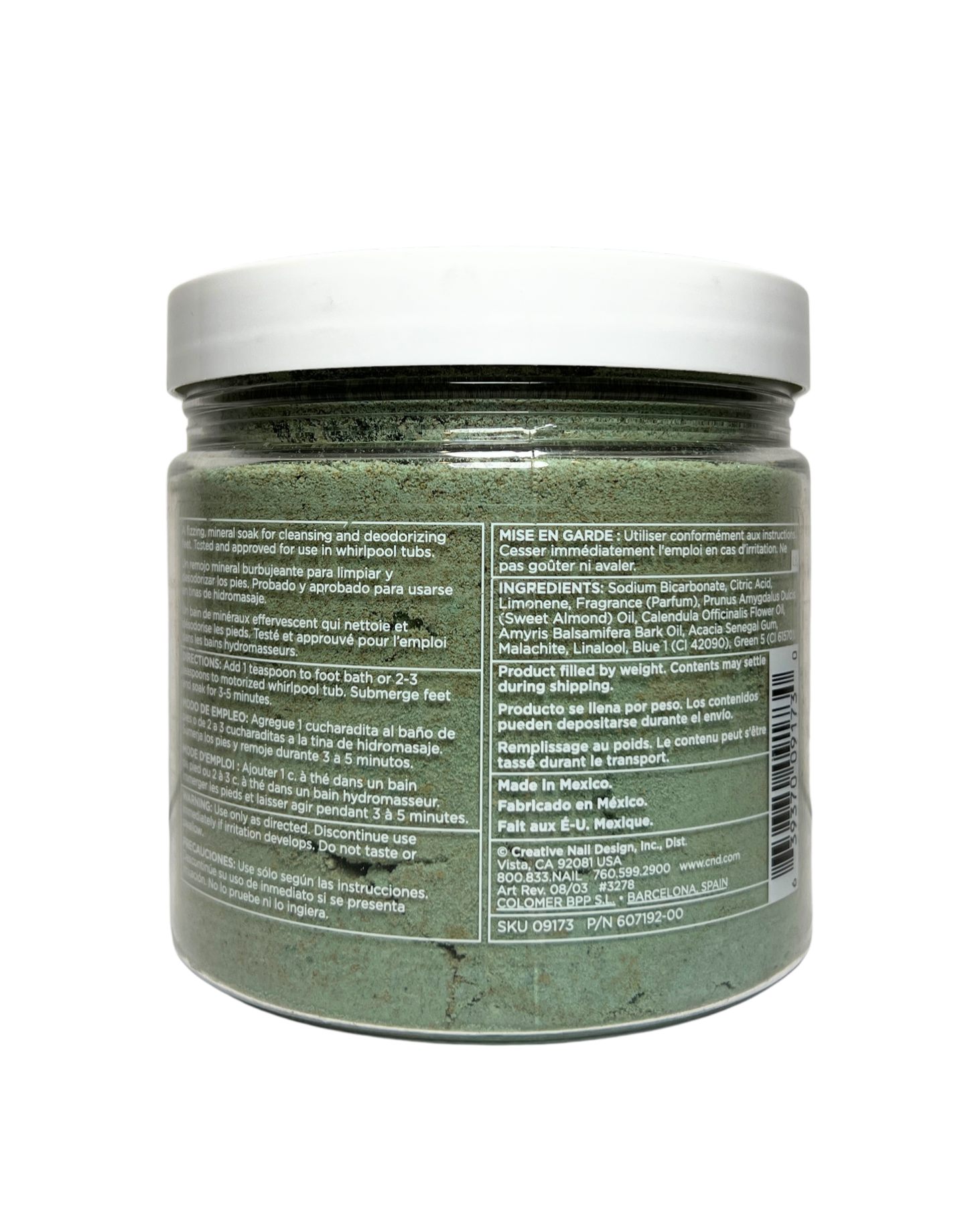 cnd soak jar with a white lid on a white background