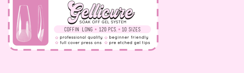 GELLICURE Pre-etched Gel Tips 120 pcs - Coffin Long
