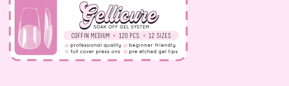 GELLICURE Pre-etched Gel Tips 120 pcs - Coffin Medium