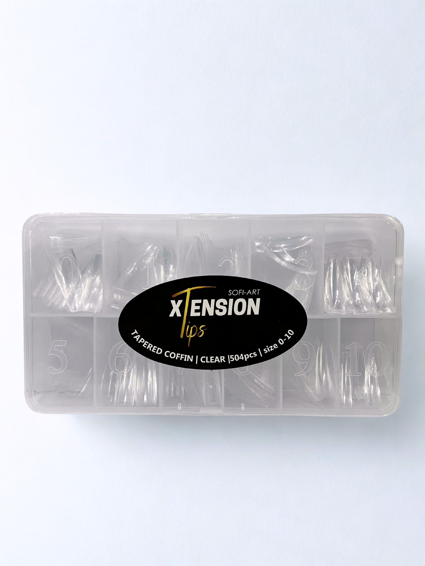 SOFI-ART Xtension Tips 504 pcs - Clear Tapered Coffin