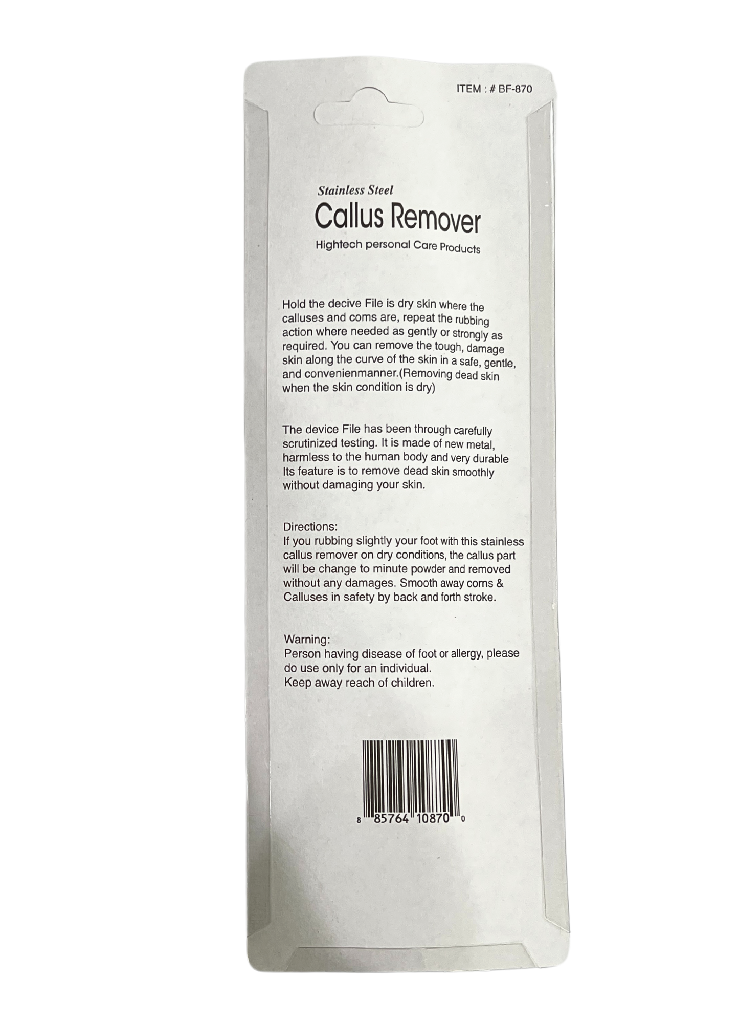 Stainless Steel Callus Remover