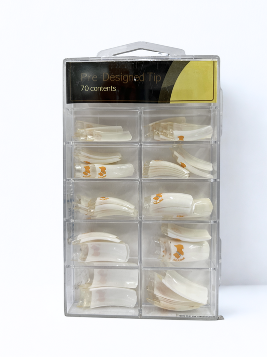 Pre-Designed Nail Tips 70pc - Agatha Yellow