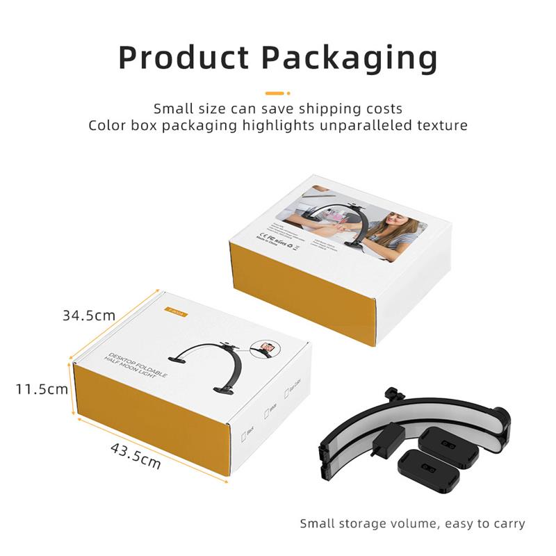Product packaging with dimensions and features highlighted on a white background