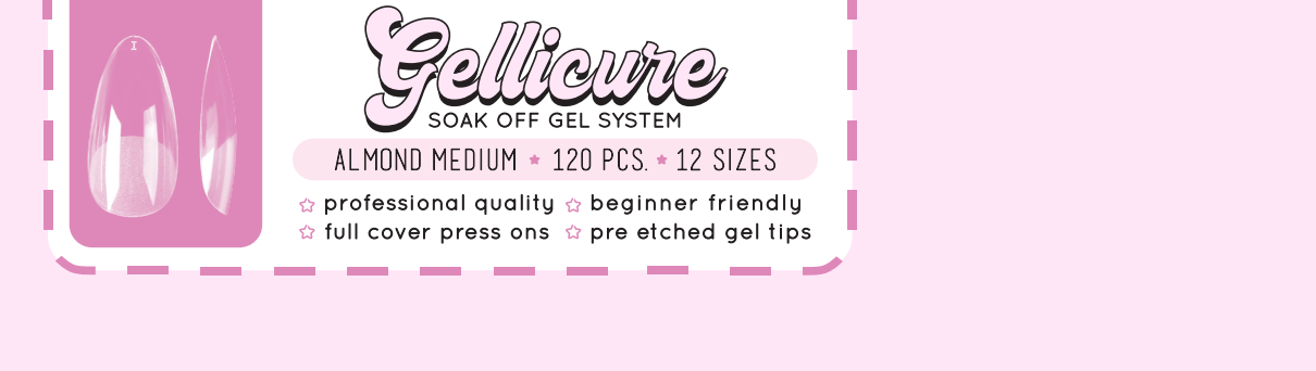 GELLICURE Pre-etched Gel Tips 120 pcs - Almond Medium
