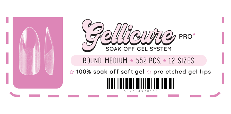 GELLICURE Pre-etched Gel Tips 552 pcs - Round Medium
