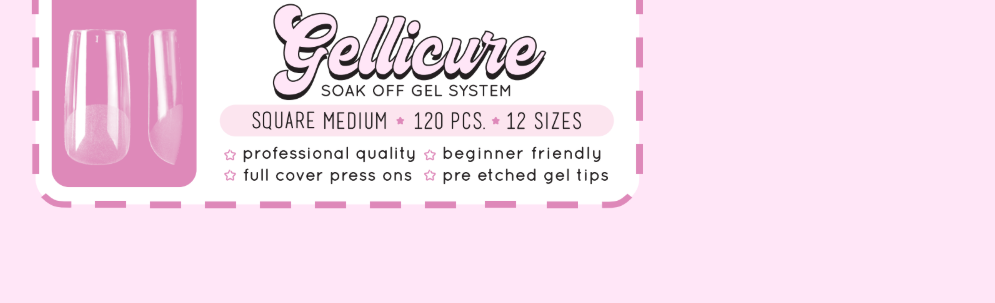 GELLICURE Pre-etched Gel Tips 120 pcs - Square Medium
