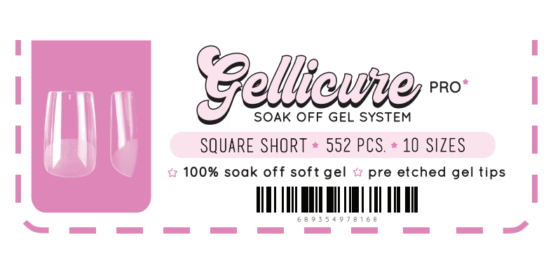 GELLICURE Pre-etched Gel Tips 552 pcs - Square Short