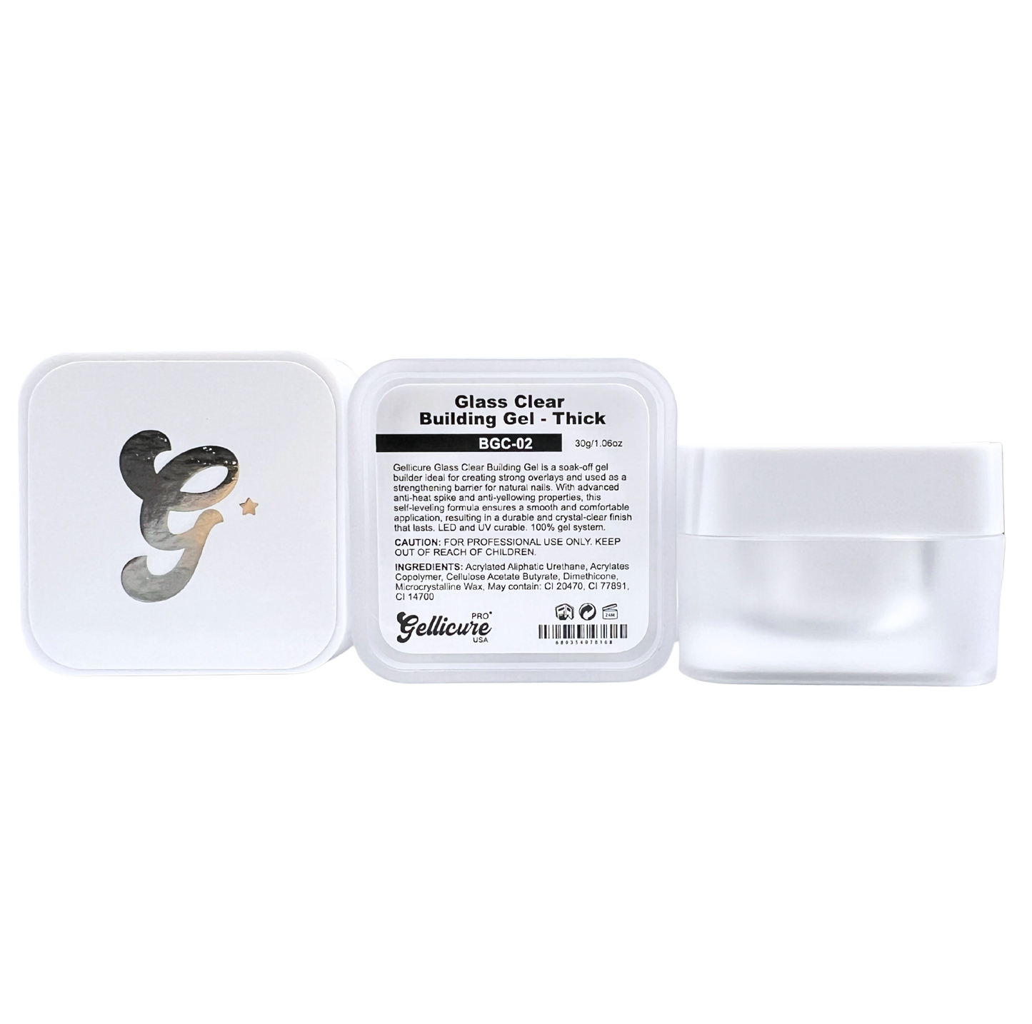 GELLICURE PRO★ Glass Clear Building Gel - Thick