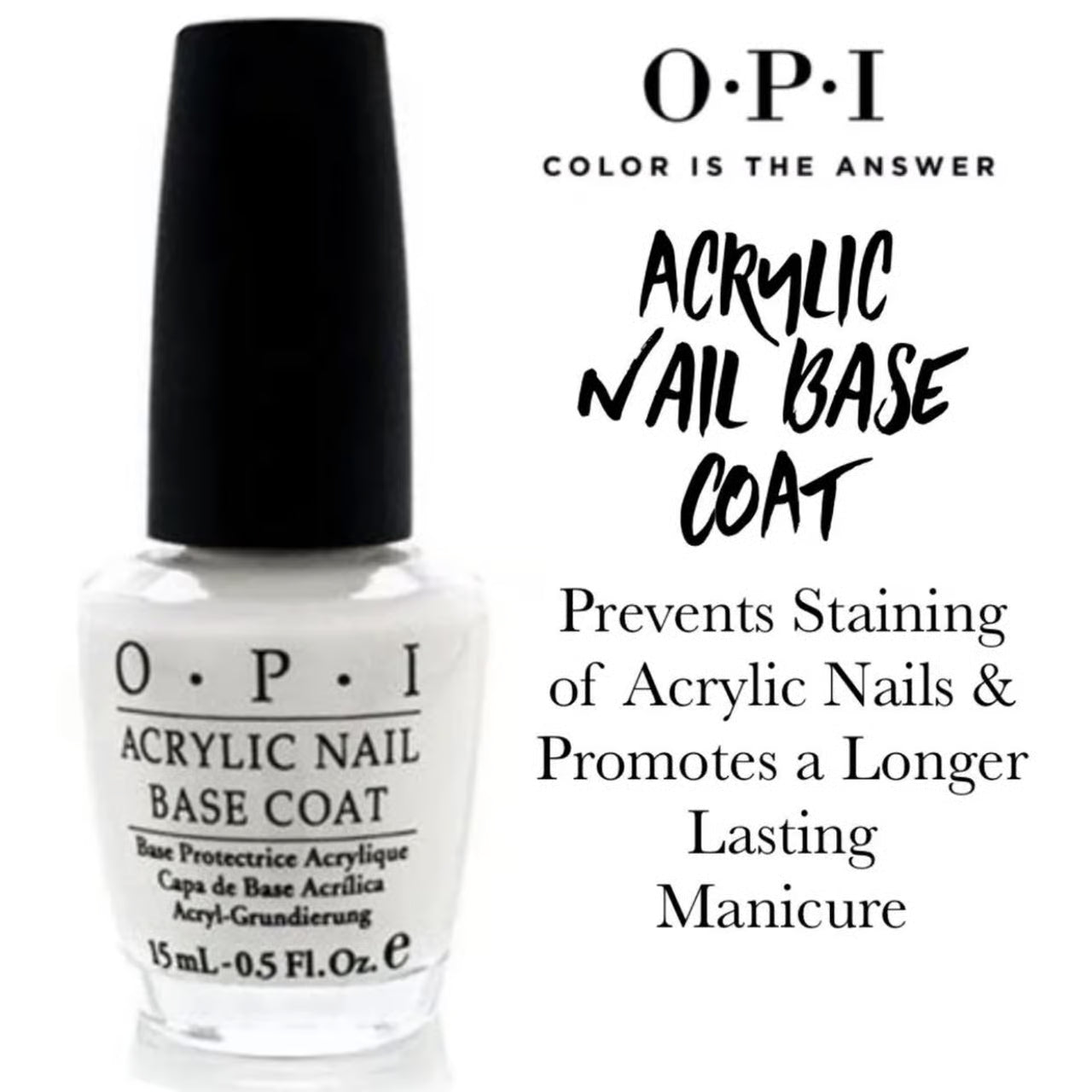 OPI Nail Lacquer 0.5oz - Acrylic Nail Base Coat #NTT20