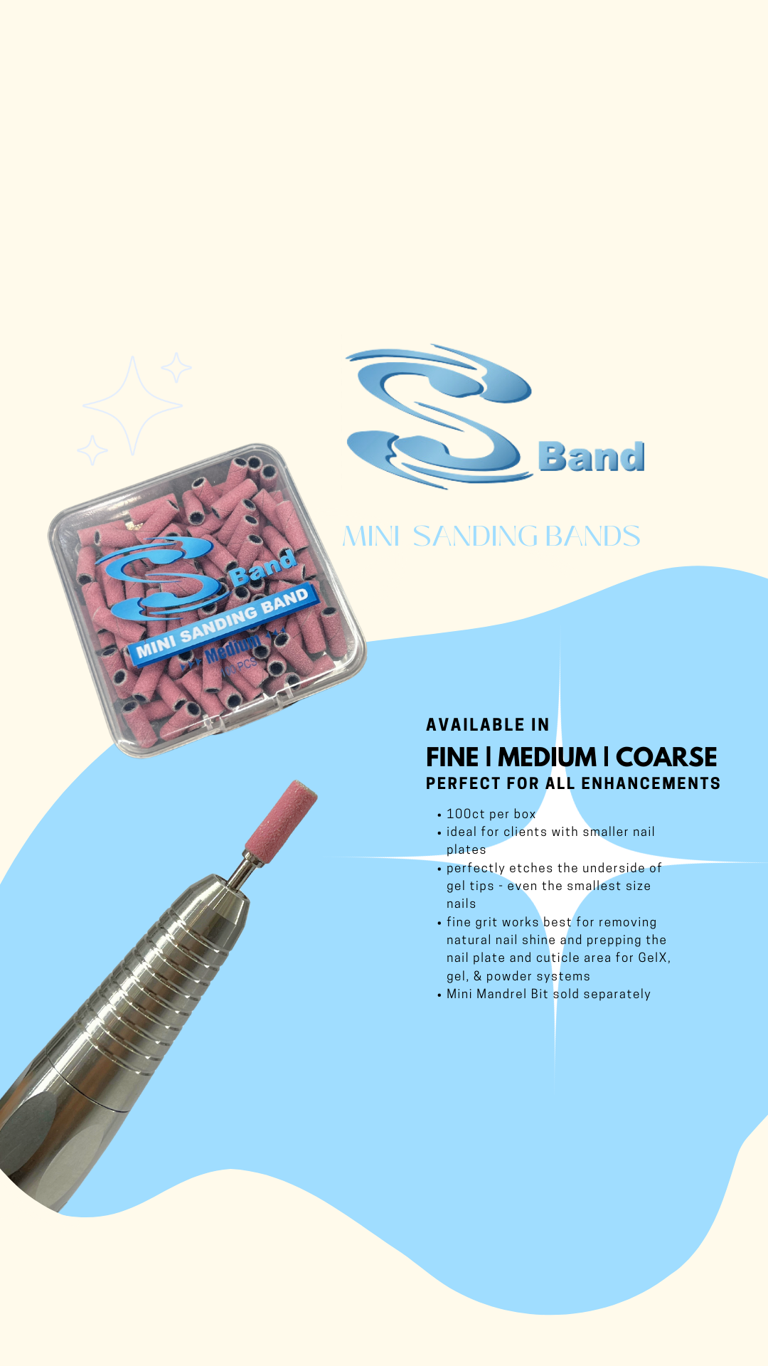 SBAND Mini Sanding Bands 100ct - Pink