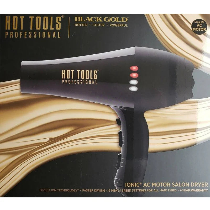 HOT TOOLS Professional Black Gold Ionic AC Motor Salon Dryer