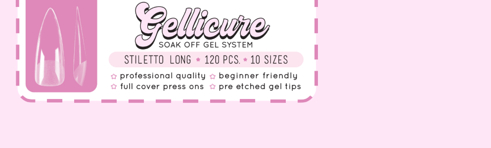 GELLICURE Pre-etched Gel Tips 120 pcs - Stiletto Long