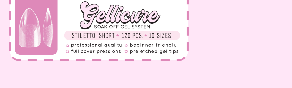 GELLICURE Pre-etched Gel Tips 120 pcs - Stiletto Short