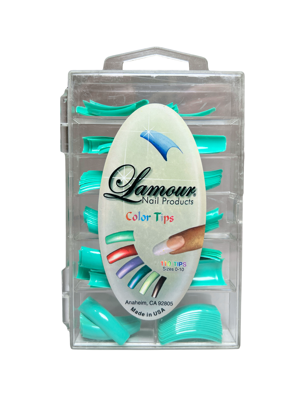 Lamour Nail Products Color Tips 110pc - Turquoise