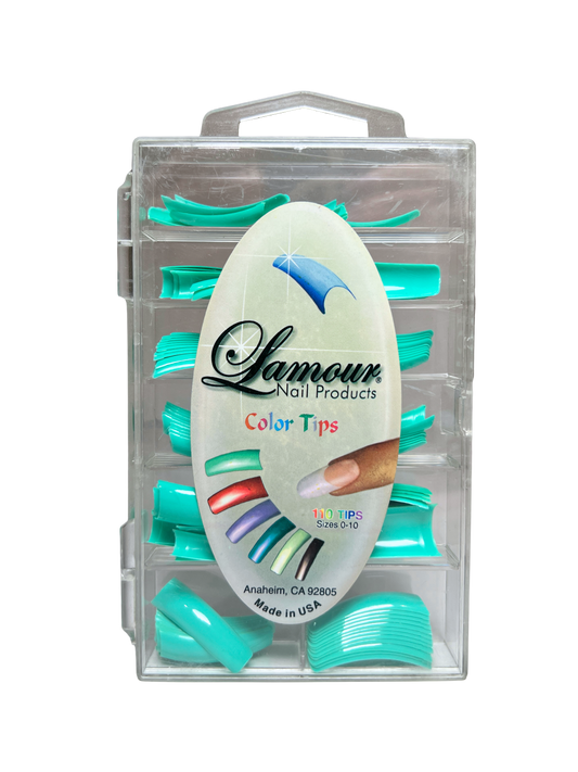 Lamour Nail Products Color Tips 110pc - Turquoise