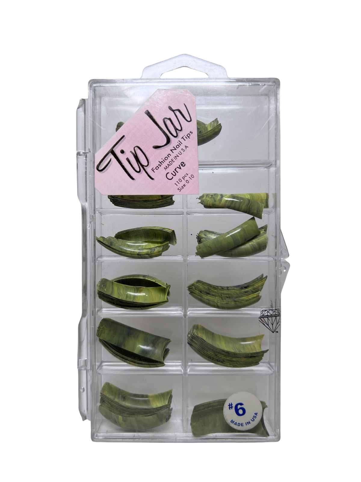 Tip Jar Fashion Nail Tips  Curve 110pc - Green Marble