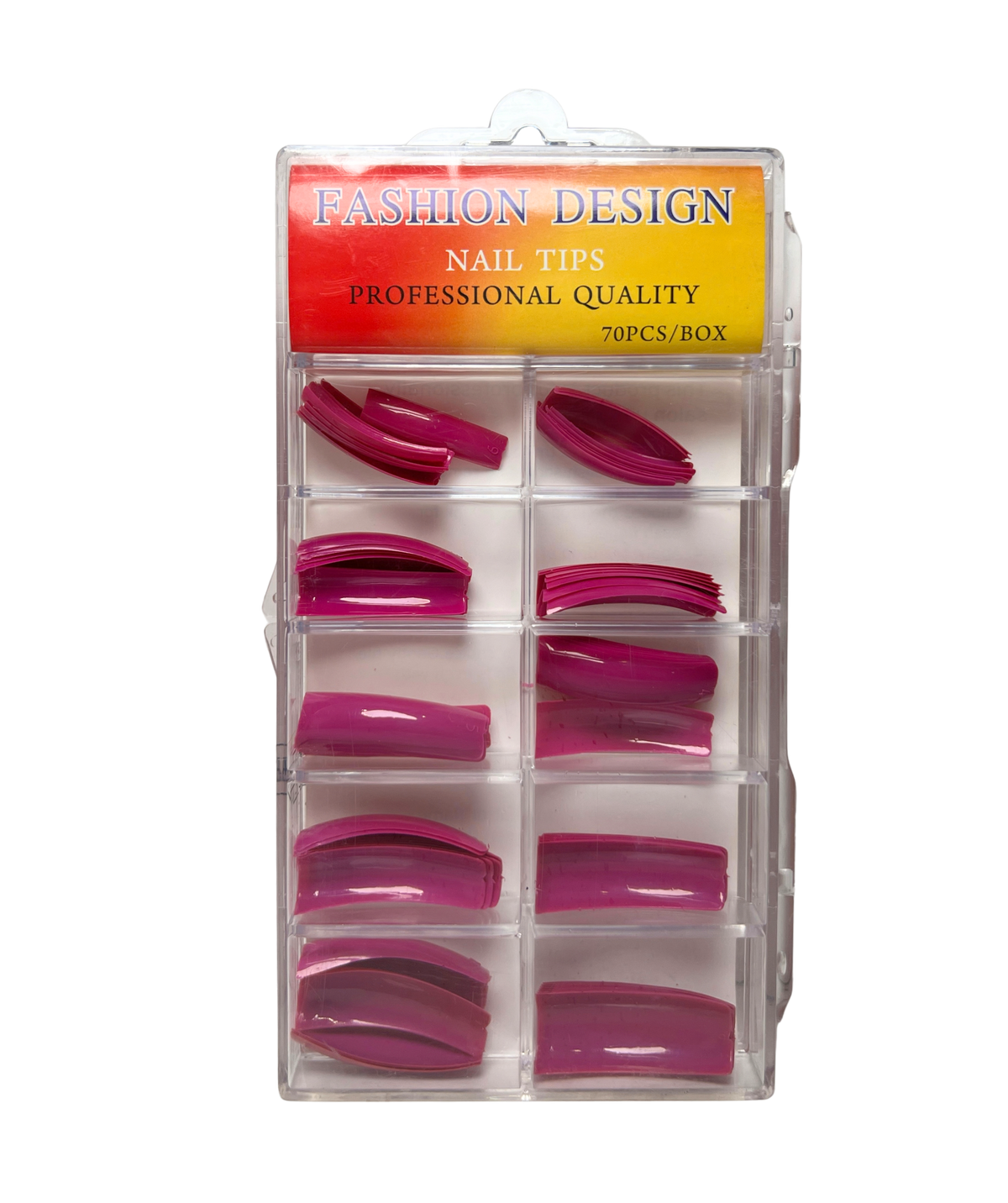 Fashion Design Nail Tips 70pc - Magenta Color