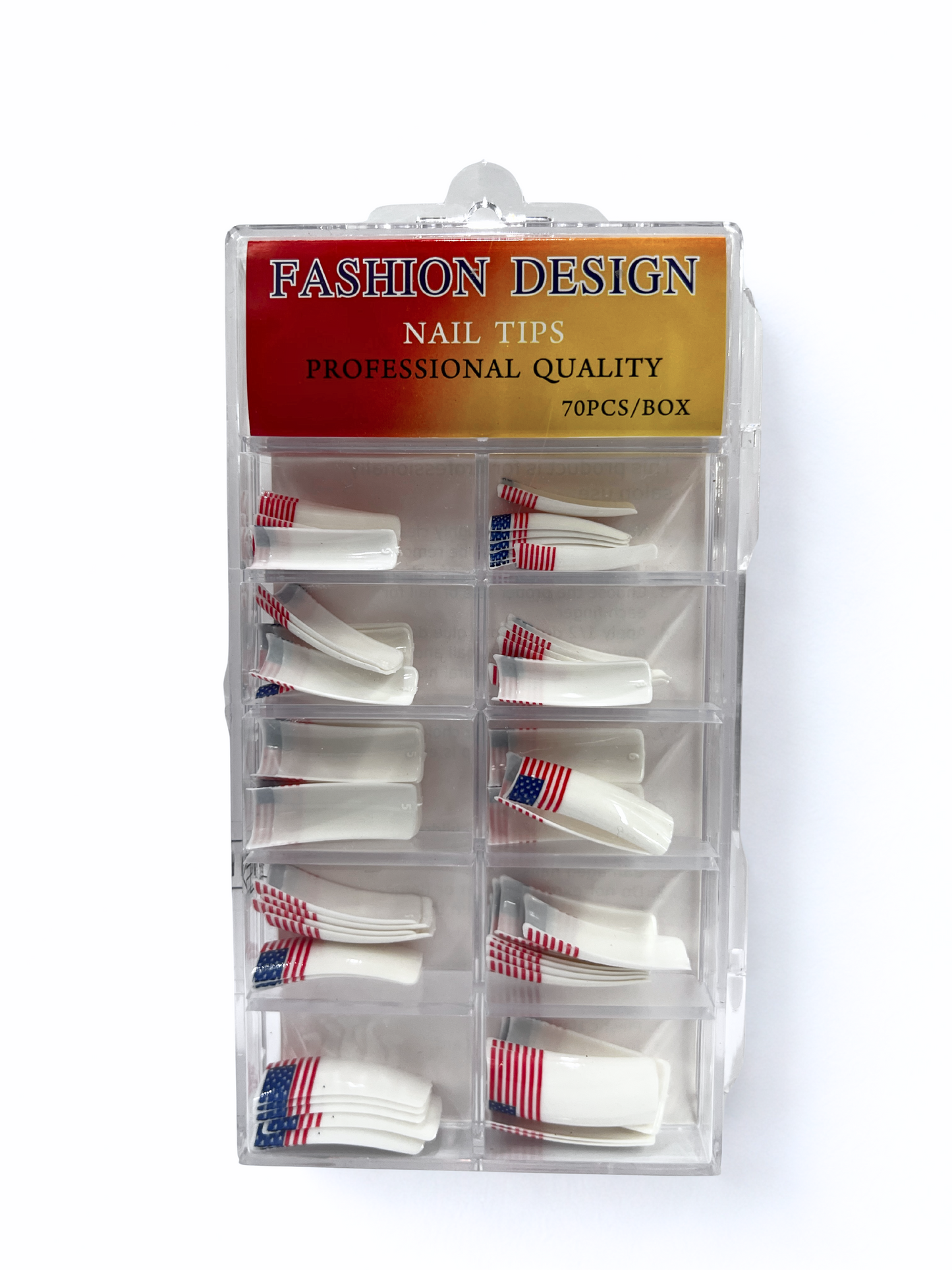 Fashion Design Nail Tips 70pc - American Flag