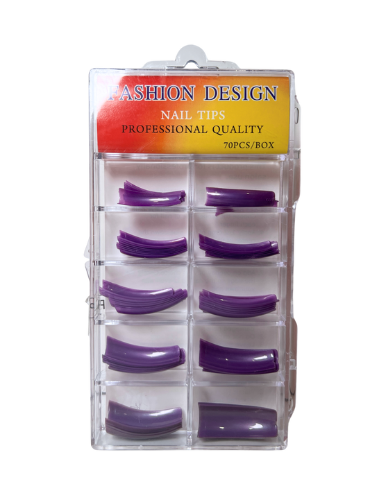 Fashion Design Nail Tips 70pc - Violet Color