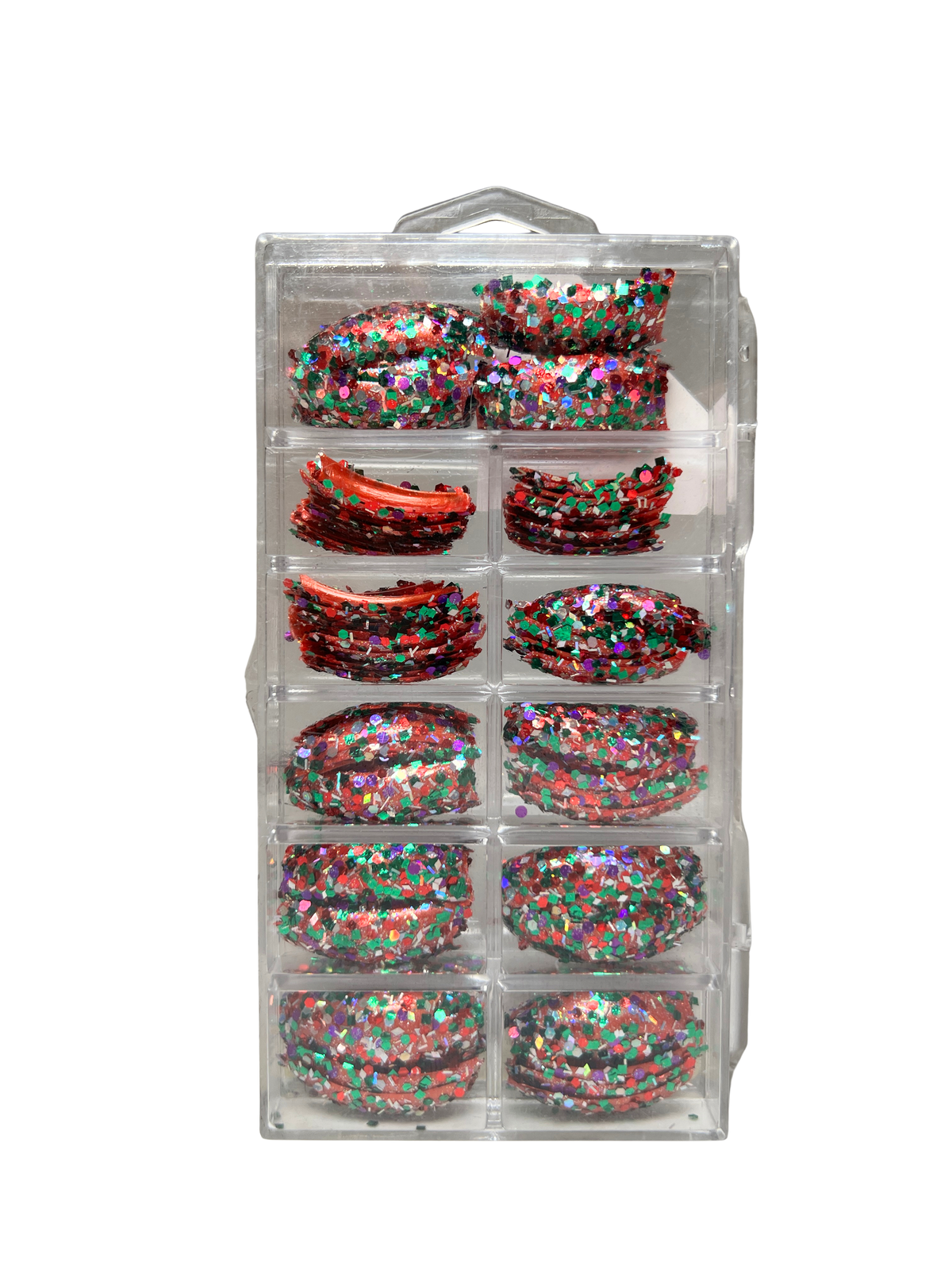Tip Jar Fashion Nail Tips Super Glitter Curve 110pc - Burnt Orange Tips/Mix Glitter