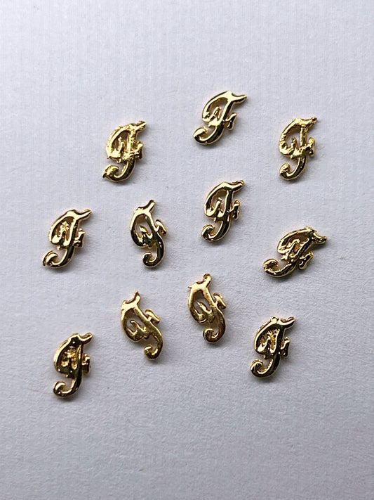 90's Gold Alphabet Charms - Letter F